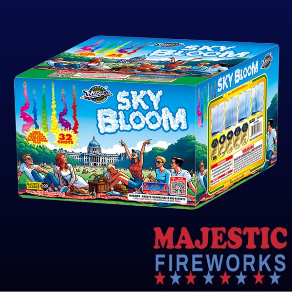 Sky Bloom Daytime Smoke Cake 32 shots of colored smoke to crackle